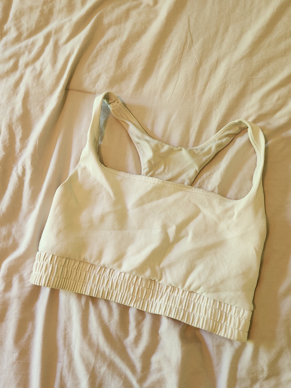 Old Navy White Seamless Racerback Sports Bra